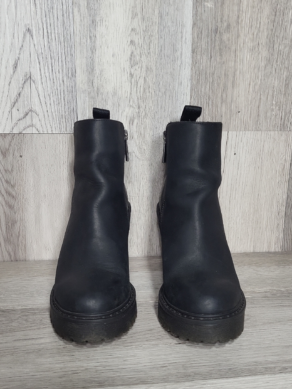 Dr Martens Magdalena Womens 6 Leather Chelsea Ankle Boots Chunky Heel Moto Y2K - Picture 6 of 11